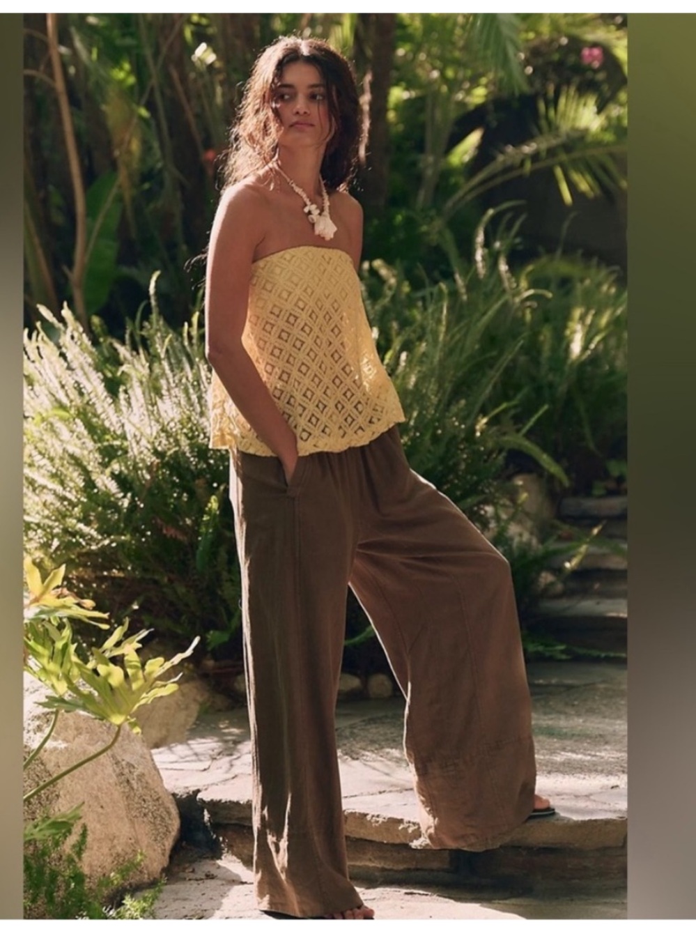 Free People Days End Linen Pull On Pants Large - Picture 9 of 9